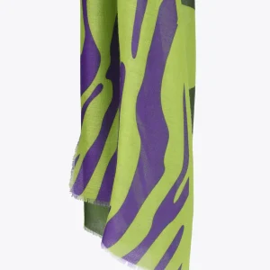 Lola Casademunt Animal Print | Bufandas Y Pañuelos<Fular maxi logo y animal NEGRO-VERDE