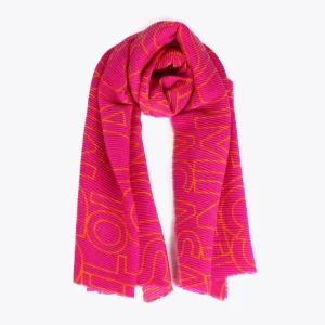 Lola Casademunt Otros Complementos | Bufandas Y Pañuelos<Fular plisado logotipado ROSA-CRUDO