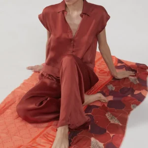 Lola Casademunt Accesorios<Fulard tonos naranaja NARANJA-ROJO