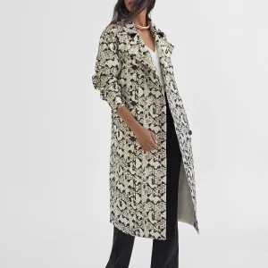 Lola Casademunt Chaquetas Y Gabardinas | Abrigos Y Cazadoras<Gabardina efecto serpiente NEGRO-MARRON