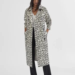 Lola Casademunt Chaquetas Y Gabardinas | Abrigos Y Cazadoras<Gabardina efecto serpiente NEGRO-MARRON