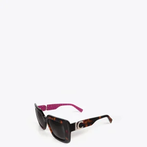 Lola Casademunt Gafas<Gafas de sol fabricadas en acetato con forma cuadrada. Varillas personalizadas. NEGRO-MARRON