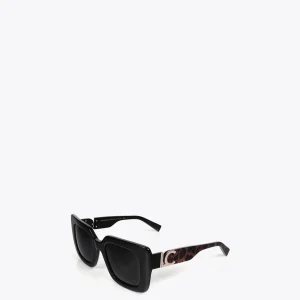 Lola Casademunt Gafas<Gafas de sol fabricadas en acetato con forma cuadrada. Varillas personalizadas. NEGRO-MARRON