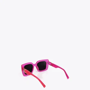 Lola Casademunt Gafas<Gafas de sol fabricadas en acetato con forma cuadrada. Varillas personalizadas. NEGRO-MARRON