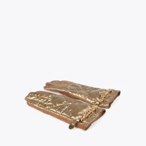Lola Casademunt Gorros Sombreros Y Guantes<Guantes acolchados con cadena CRUDO
