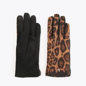 Lola Casademunt Animal Print | Gorros Sombreros Y Guantes<Guantes animal print MARRON-NEGRO