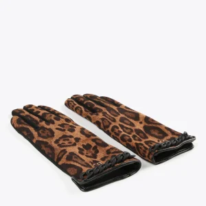 Lola Casademunt Animal Print | Gorros Sombreros Y Guantes<Guantes animal print MARRON-NEGRO