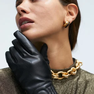Lola Casademunt Gorros Sombreros Y Guantes<Guantes efecto piel NEGRO
