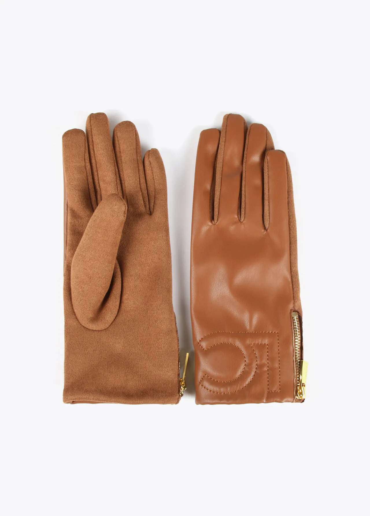 guantes_efecto_piel_2.webp Lola Casademunt Gorros Sombreros Y Guantes<Guantes efecto piel MARRON