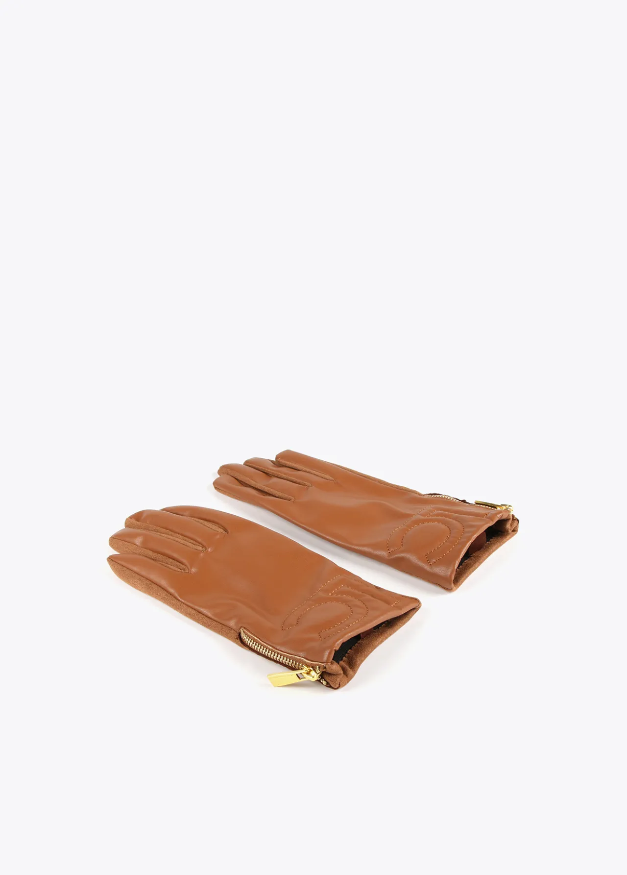 guantes_efecto_piel_3.webp Lola Casademunt Gorros Sombreros Y Guantes<Guantes efecto piel MARRON