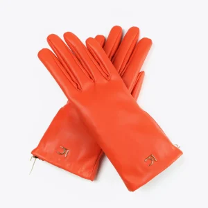 Lola Casademunt Gorros Sombreros Y Guantes<Guantes efecto piel NARANJA