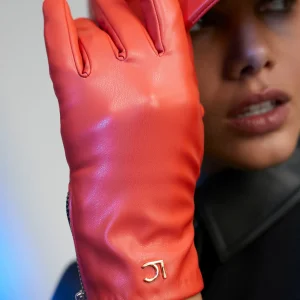 Lola Casademunt Gorros Sombreros Y Guantes<Guantes efecto piel NARANJA