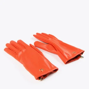 Lola Casademunt Gorros Sombreros Y Guantes<Guantes efecto piel NARANJA