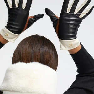Lola Casademunt Gorros Sombreros Y Guantes<Guantes efecto piel tricolor ROSA-ROJO