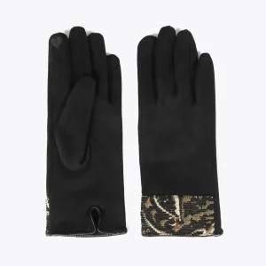 Lola Casademunt Animal Print | Gorros Sombreros Y Guantes<Guantes tejido jacquard NEGRO-METAL