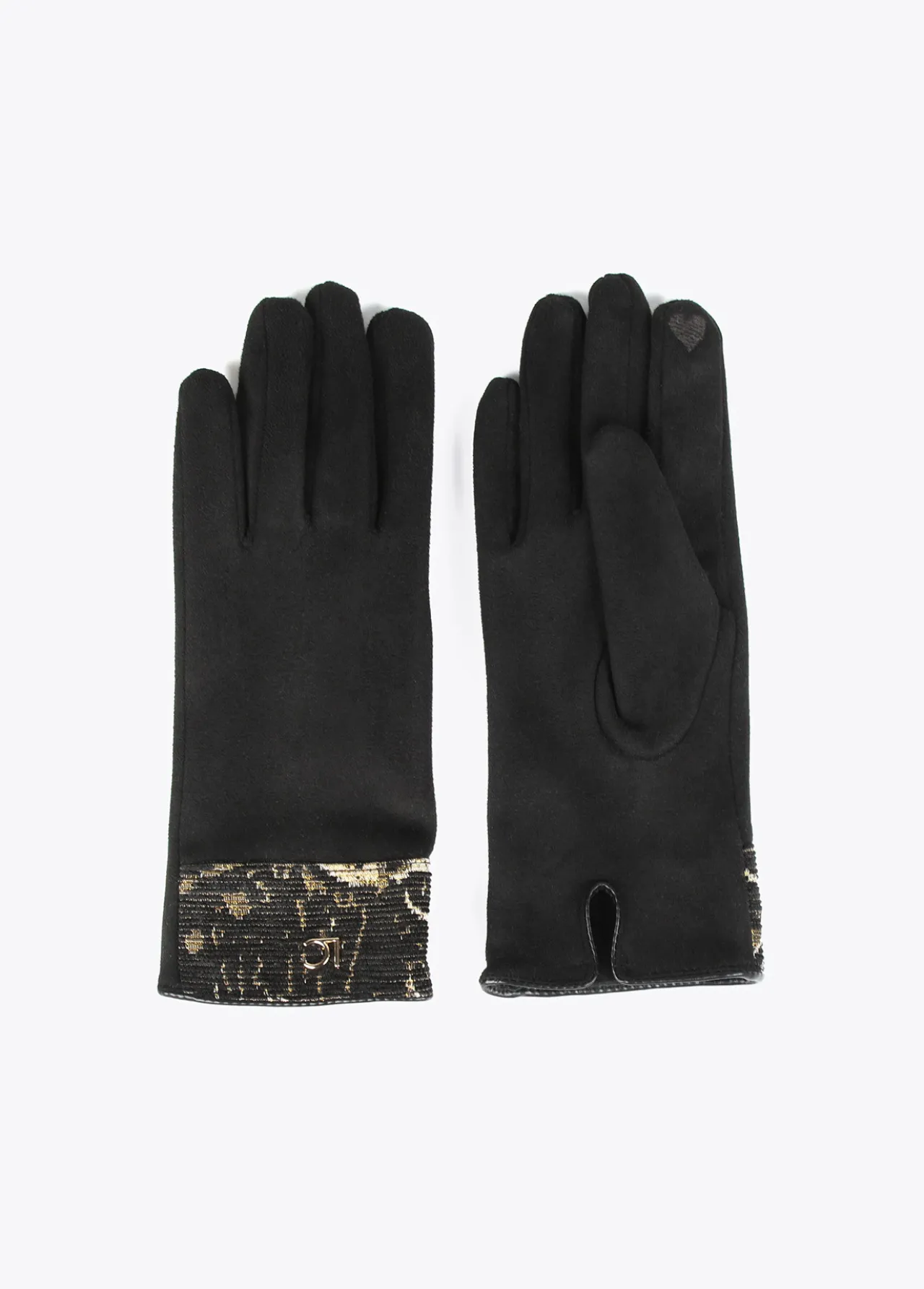 guantes_tejido_jacquard_3.webp Lola Casademunt Animal Print | Gorros Sombreros Y Guantes<Guantes tejido jacquard NEGRO-METAL