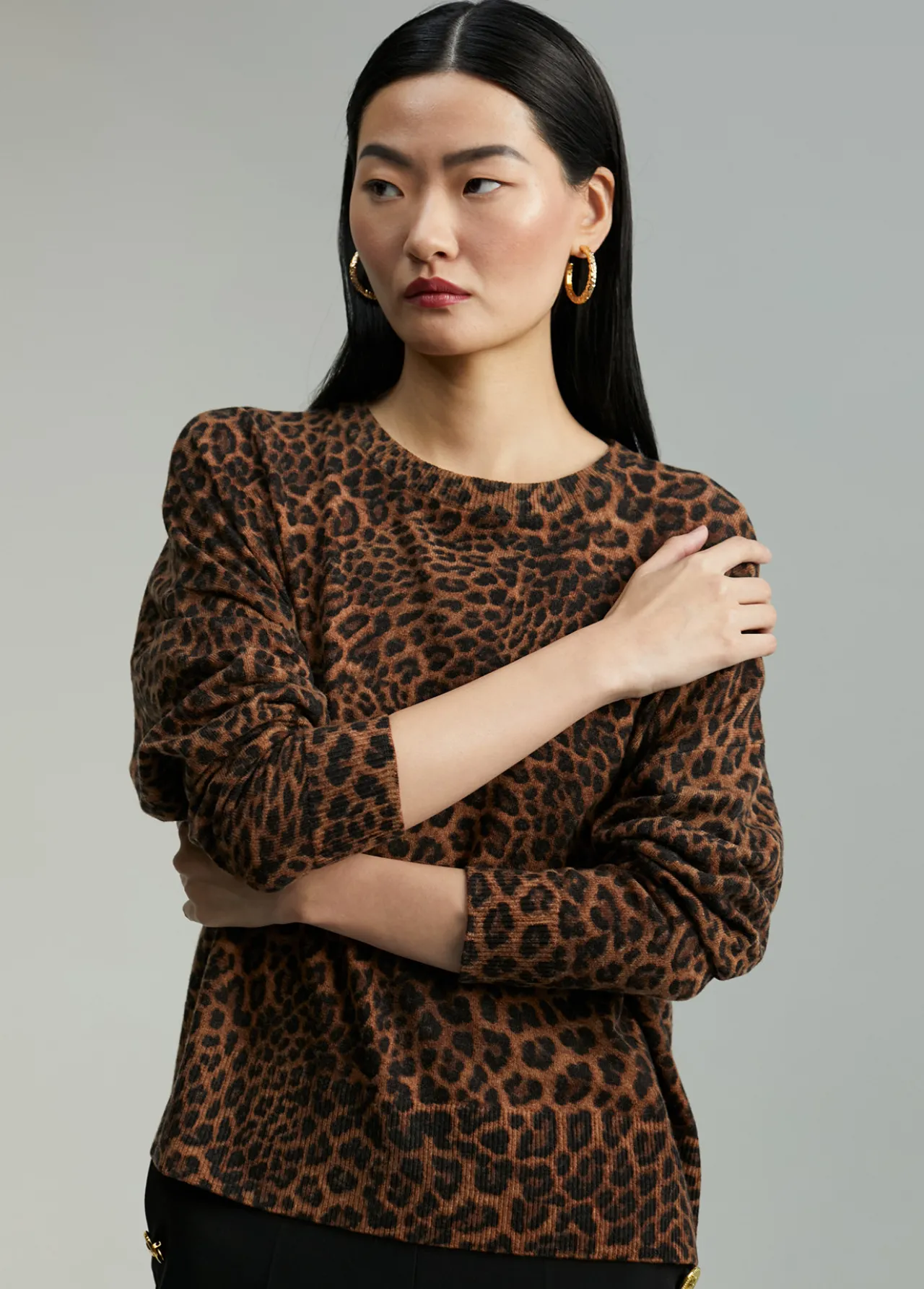 jersey_animal_print_0.webp Lola Casademunt Animal Print | Punto<Jersey animal print MARRON-NEGRO