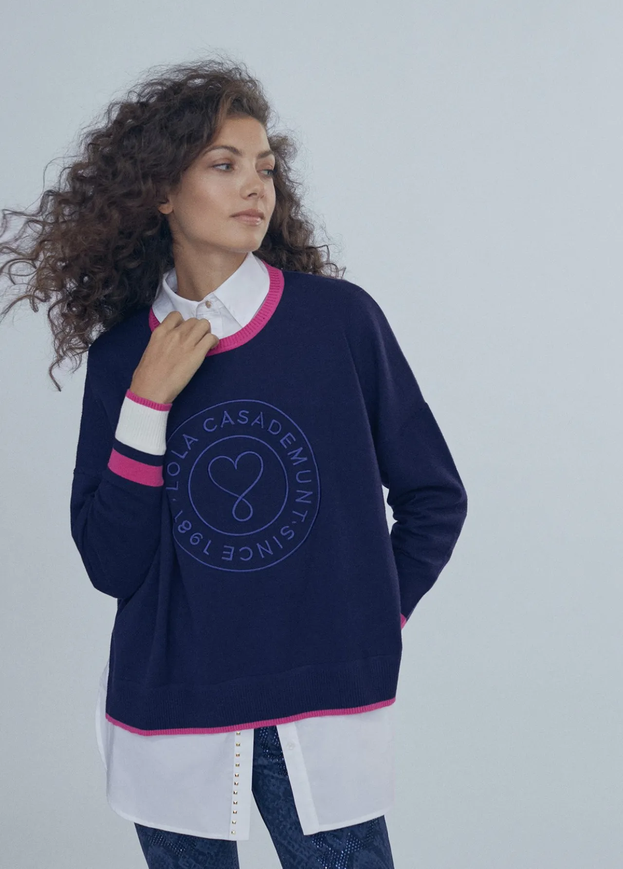 jersey_azul__ropa__lola_casademunt_2.webp Lola Casademunt Punto | Sudaderas<Jersey azul | Ropa | Lola Casademunt NAVY