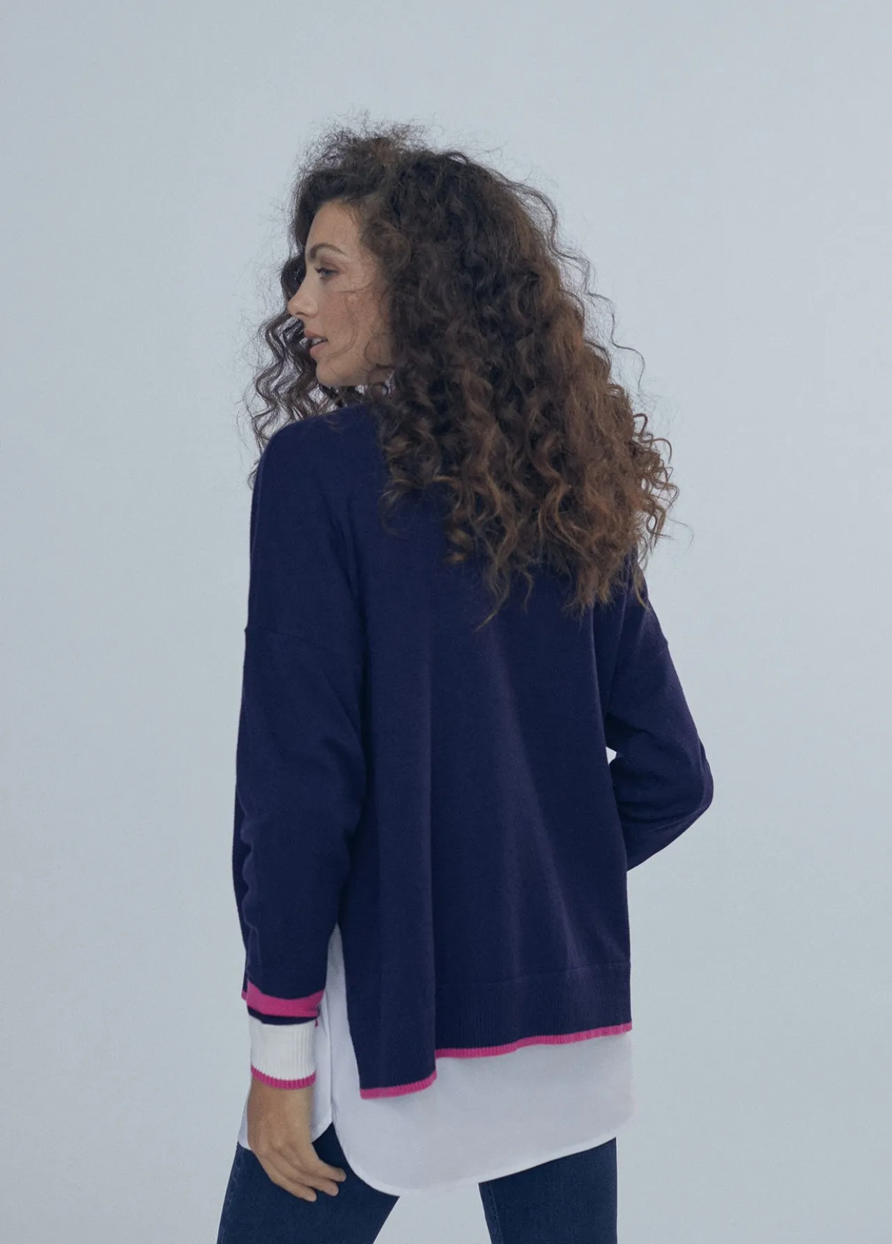 jersey_azul__ropa__lola_casademunt_3.webp Lola Casademunt Punto | Sudaderas<Jersey azul | Ropa | Lola Casademunt NAVY