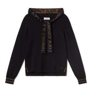 Lola Casademunt Punto<Jersey con capucha NEGRO-METAL