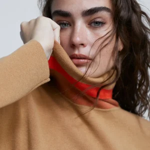 Lola Casademunt Punto<Jersey cuello alto MARRON-NARANJA