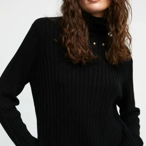 Lola Casademunt Punto<Jersey cuello alto con tachas NEGRO