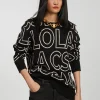 Lola Casademunt Punto<Jersey de punto letras NEGRO-BLANCO