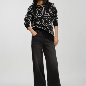 Lola Casademunt Punto<Jersey de punto letras NEGRO-BLANCO