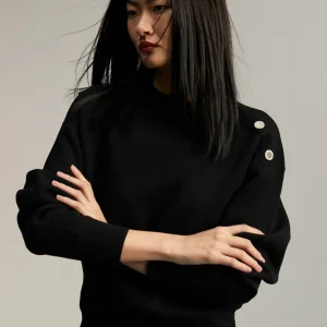 Lola Casademunt Punto<Jersey detalle botones NEGRO