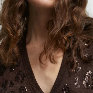 Lola Casademunt Punto<Jersey detalle lentejuelas COBRE