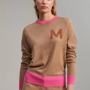 Lola Casademunt Punto<Jersey detalle strass CAMEL