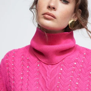 Lola Casademunt Punto<Jersey detalle strass FUCSIA