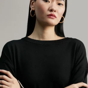 Lola Casademunt Punto<Jersey detalles joya NEGRO