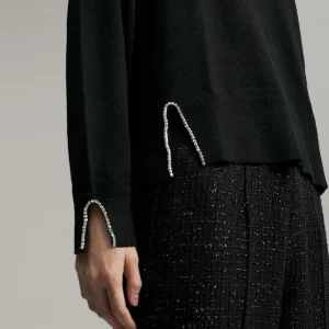 Lola Casademunt Punto<Jersey detalles joya NEGRO