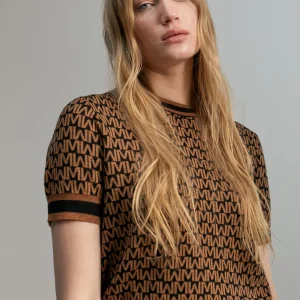 Lola Casademunt Punto<Jersey monograma bicolor MARRON-NEGRO