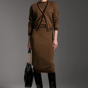 Lola Casademunt Punto<Jersey monograma bicolor MARRON-NEGRO