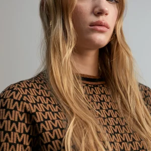Lola Casademunt Punto<Jersey monograma bicolor MARRON-NEGRO