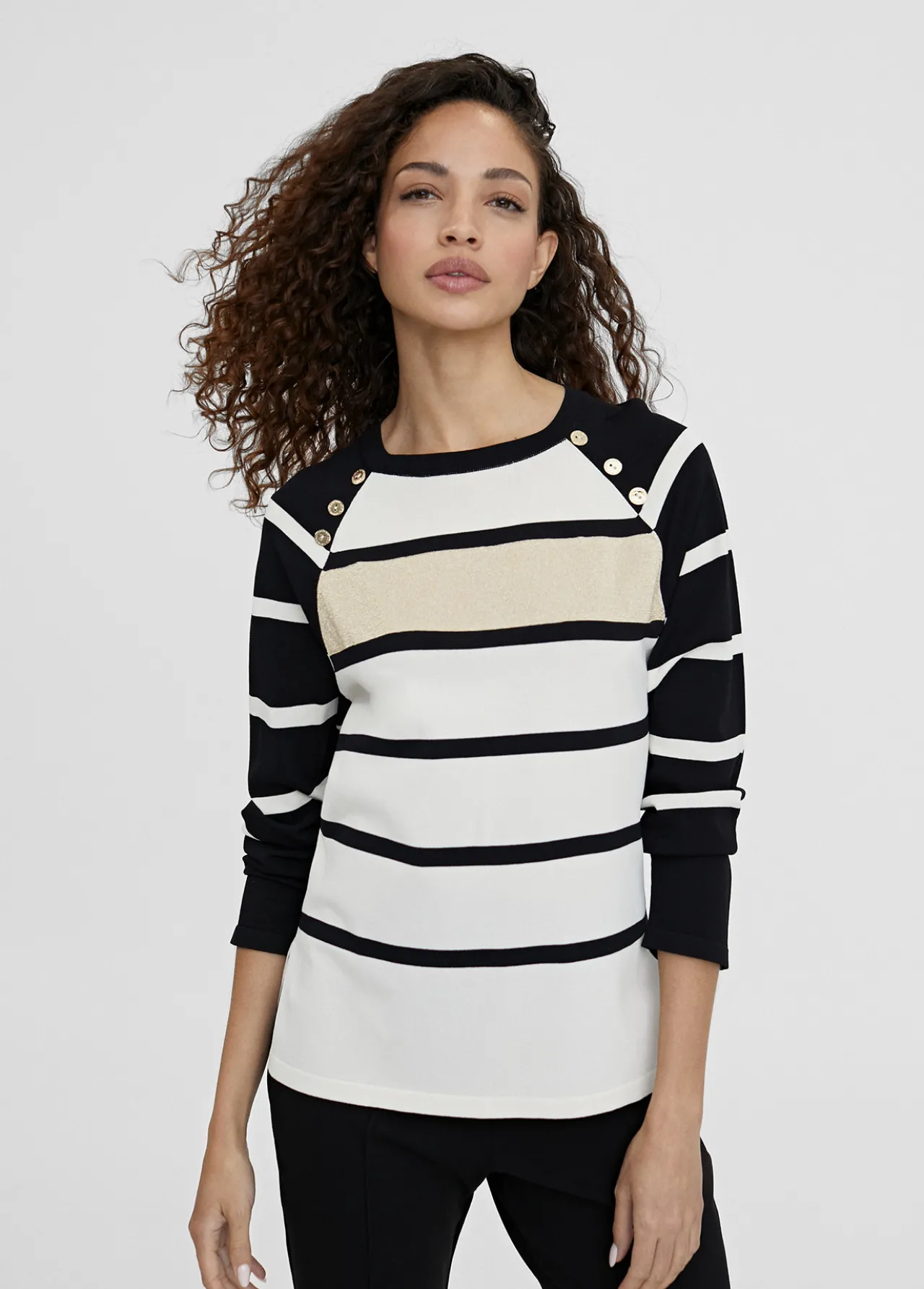 jersey_punto_de_rayas_0.webp Lola Casademunt Punto<Jersey punto de rayas NEGRO-CRUDO