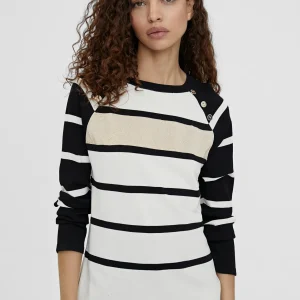 Lola Casademunt Punto<Jersey punto de rayas NEGRO-CRUDO
