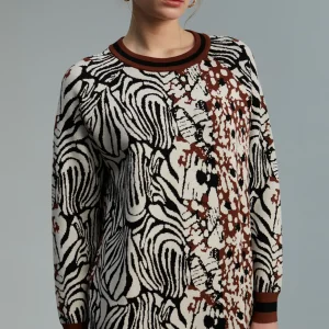 Lola Casademunt Animal Print | Punto<Jersey punto estampado MARRON-NEGRO