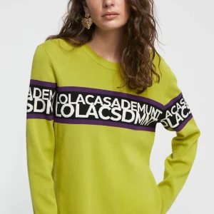 Lola Casademunt Punto<Jersey punto logo VERDE-NEGRO