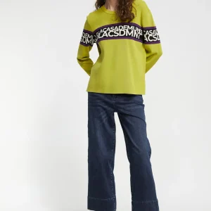 Lola Casademunt Punto<Jersey punto logo VERDE-NEGRO