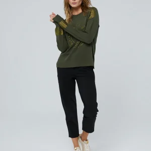 Lola Casademunt Punto | Sudaderas<Jersey punto logo strass KAKI