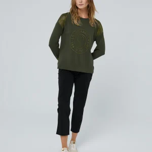 Lola Casademunt Punto | Sudaderas<Jersey punto logo strass KAKI
