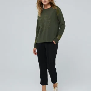 Lola Casademunt Punto | Sudaderas<Jersey punto logo strass KAKI