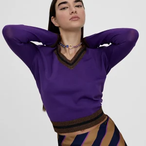 Lola Casademunt Punto<Jersey punto lurex LILA