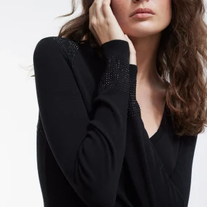 Lola Casademunt Punto<Jersey punto strass NEGRO