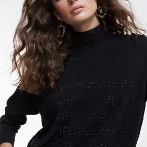 Lola Casademunt Punto<Jersey punto strass NEGRO