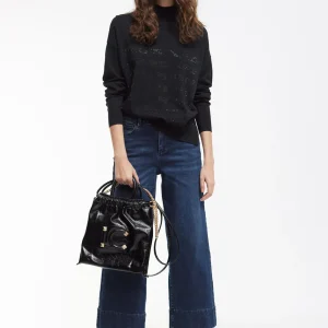 Lola Casademunt Punto<Jersey punto strass NEGRO