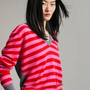 Lola Casademunt Punto<Jersey rayas bicolor ROSA-ROJO